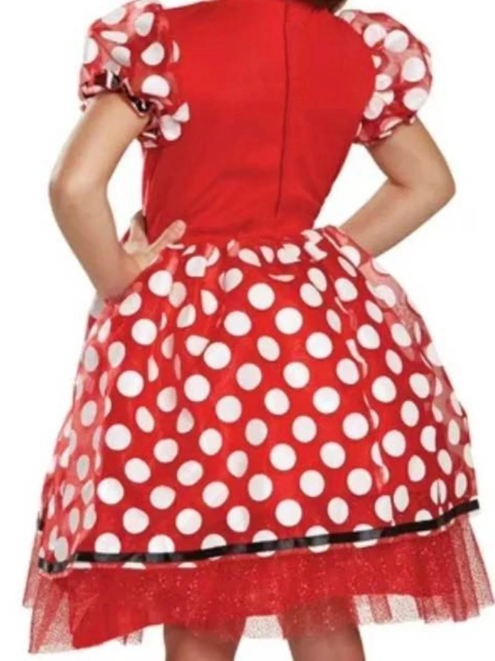 Disney Red and White Polka Dot Minnie Costume Dress with Black Bow